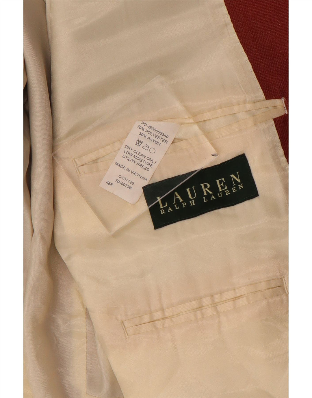 Ralph Lauren muška jakna sa 2 gumba UK 48 3XL crveni poliester