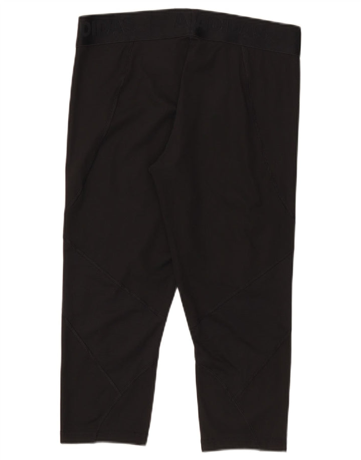 Adidas ženske Tech Fit Capri tajice UK 16/18 velike crne poliesterske
