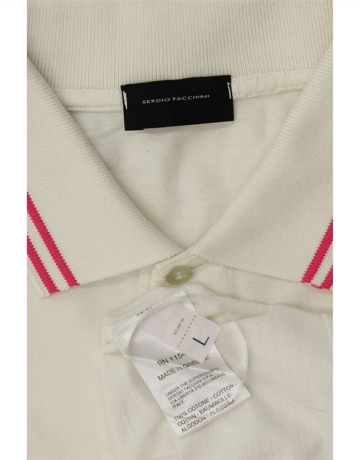 SERGIO TACCHINI Muška polo majica dugih rukava, veliki pamuk od bijele boje