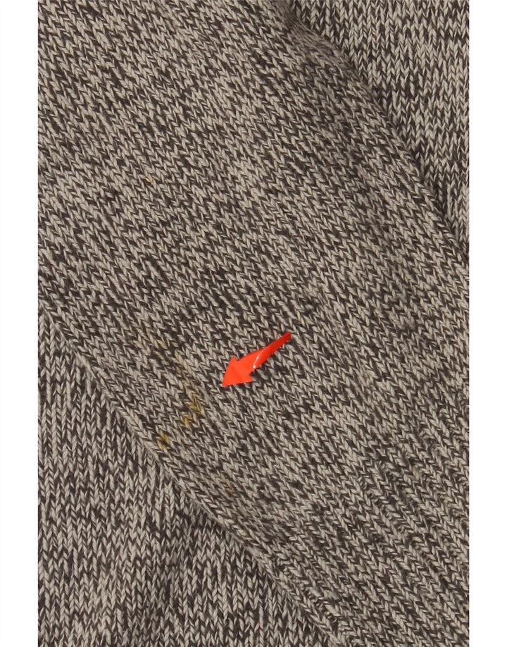 EDDIE BAUER Muški džemper s dugmadima i ovratnikom, srednje sivi flekasti pamuk