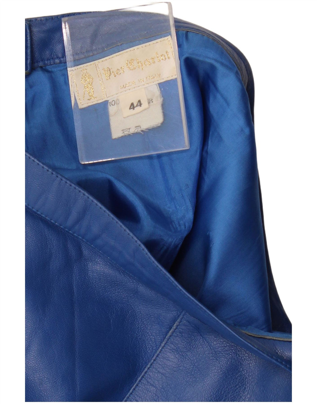 VINTAGE ženska kožna suknja IT 44 srednje W28 plava koža