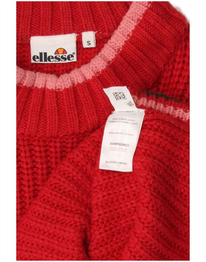 Ellesse ženski kratki džemper s kratkim ovratnikom UK 10 Small Red