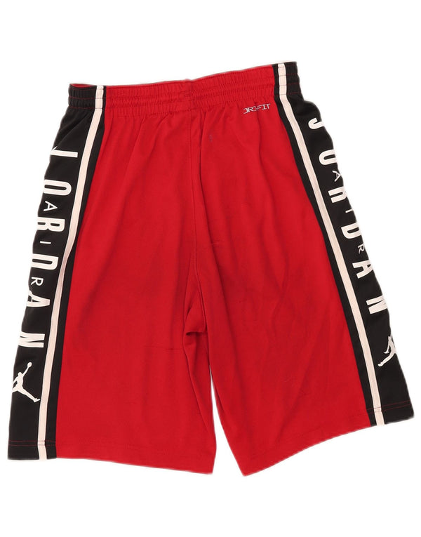 JORDAN Boys Dri Fit Graphic Sport Shorts 13-14 Years XL Red Colourblock