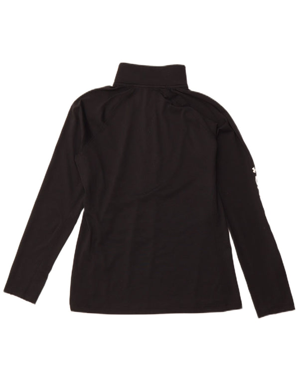 UNDER ARMOUR Ženska majica dugih rukava s izrezom i patentnim zatvaračem UK 14 srednje crna