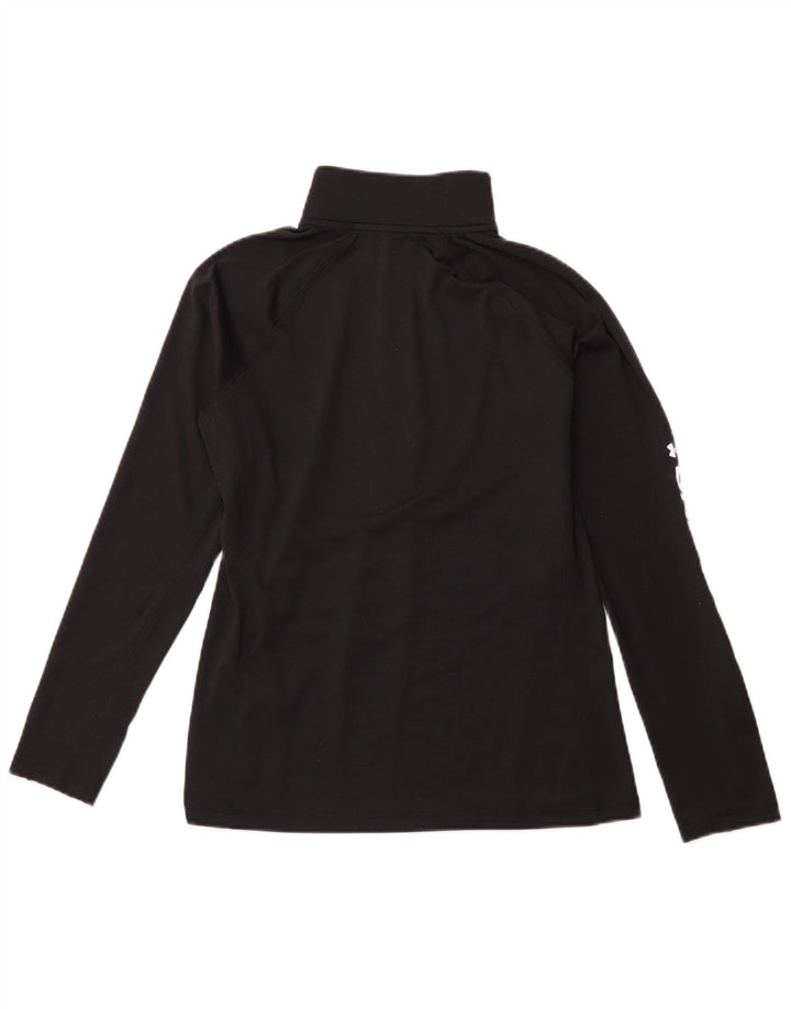 UNDER ARMOUR Ženska majica dugih rukava s izrezom i patentnim zatvaračem UK 14 srednje crna