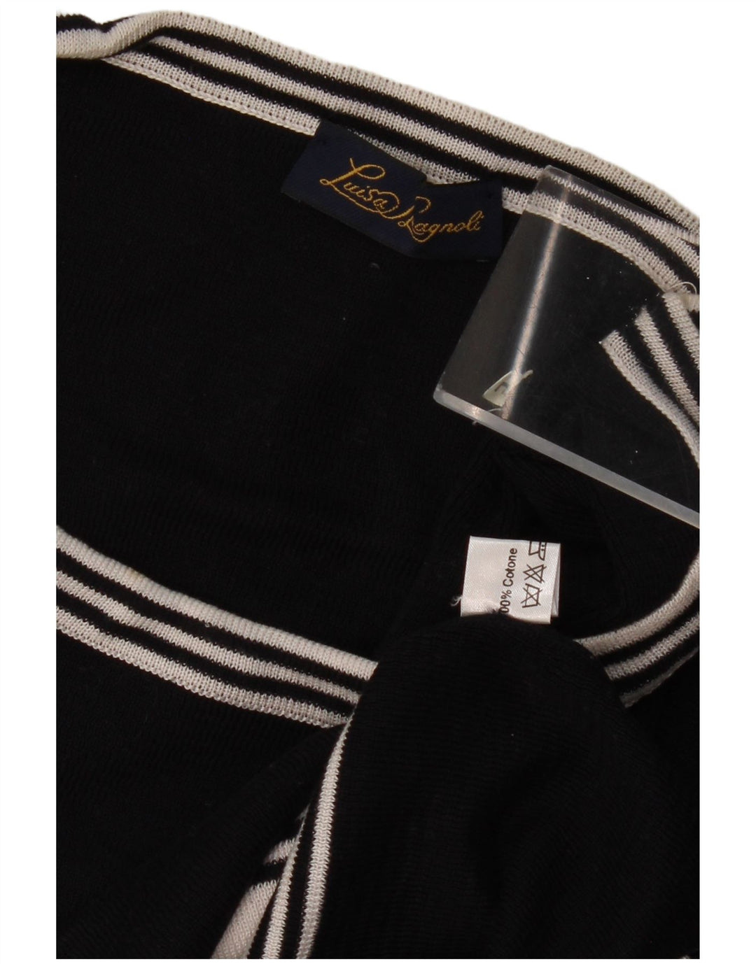 LUISA SPAGNOLI Ženski džemper s veznim izrezom UK 14 Veliki crni