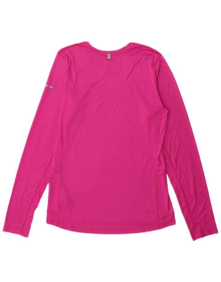 Nike Ženska Dri Fit majica dugih rukava UK 14 Srednje ružičasti poliester