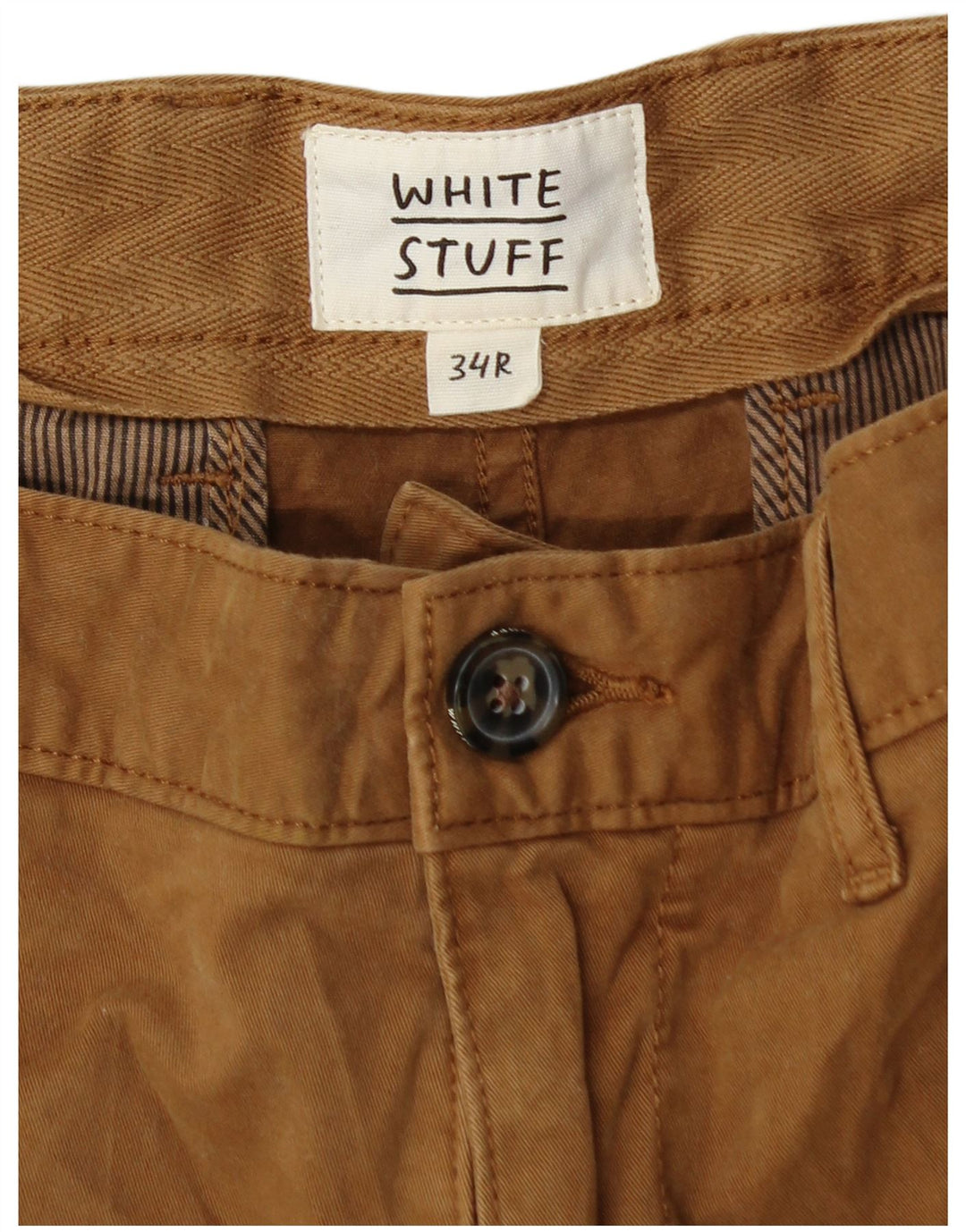 WHITE STUFF Muške chino kratke hlače W34 Veliki bež pamuk