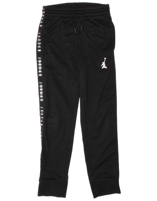 JORDAN Boys Graphic Tracksuit Trousers Joggers 8-9 Years Small Black