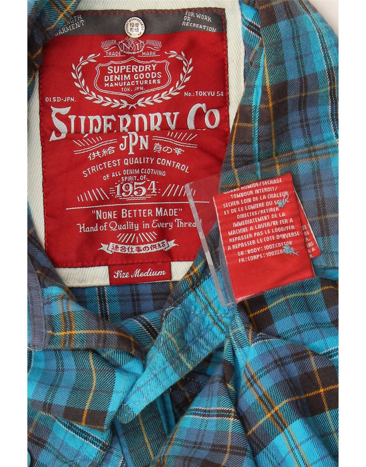 Superdry muška flanelska košulja, srednje plavi karirani pamuk