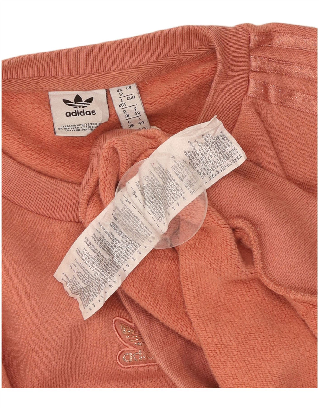 ADIDAS Womens Oversized Sweatshirt Jumper UK 12 Medium Pink Cotton