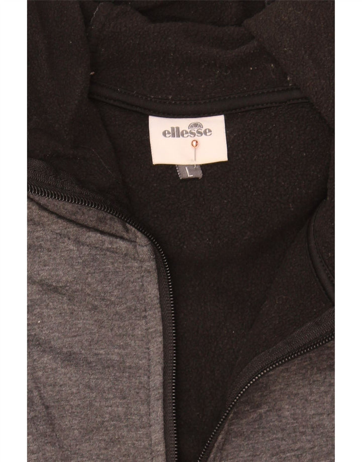 ELLESSE Womens Zip Hoodie Sweater UK 16 Large Grey