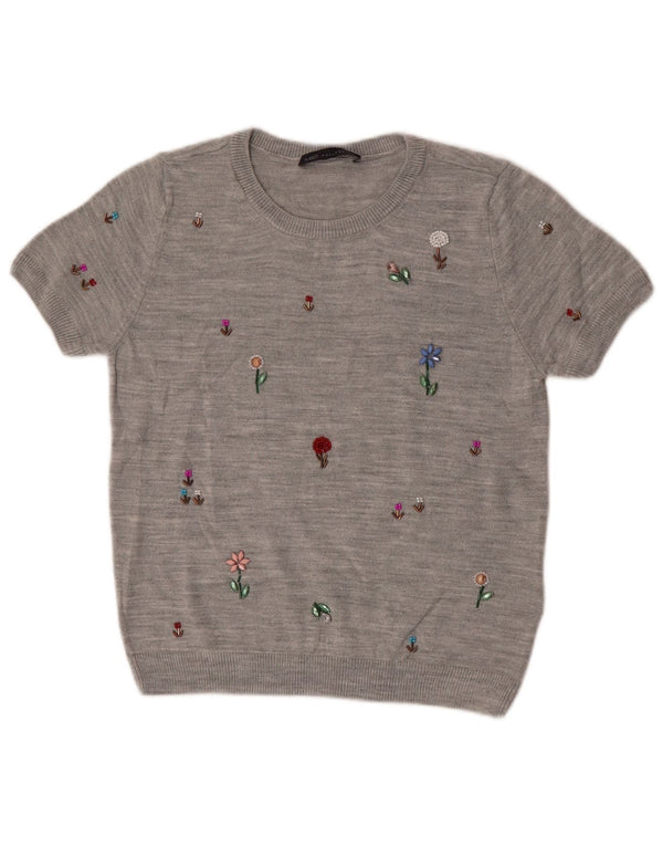 Marks & Spencer ženski pulover s okruglim izrezom UK 10 Small Gray