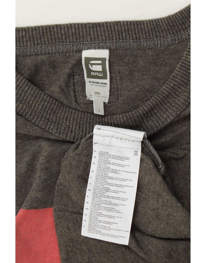 G-Star Raw muška majica kratkih rukava s grafičkim motivima, veliki sivi pamuk
