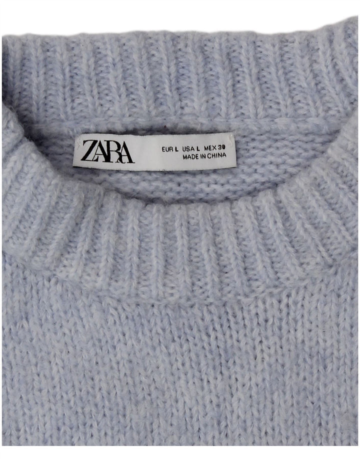 Zara ženski pulover s okruglim izrezom UK 16 Large Blue