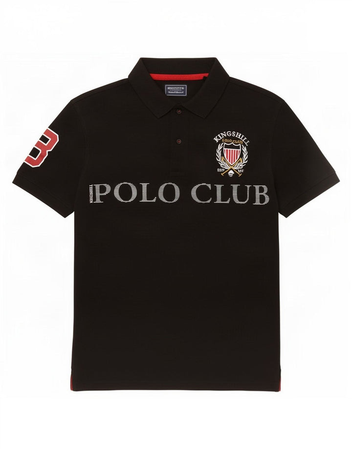 Muška polo majica s grafičkim motivima Mala crna pamučna