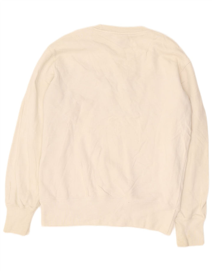 CHAMPION Mens Graphic Sweatshirt Jumper Large White Colourblock Cotton