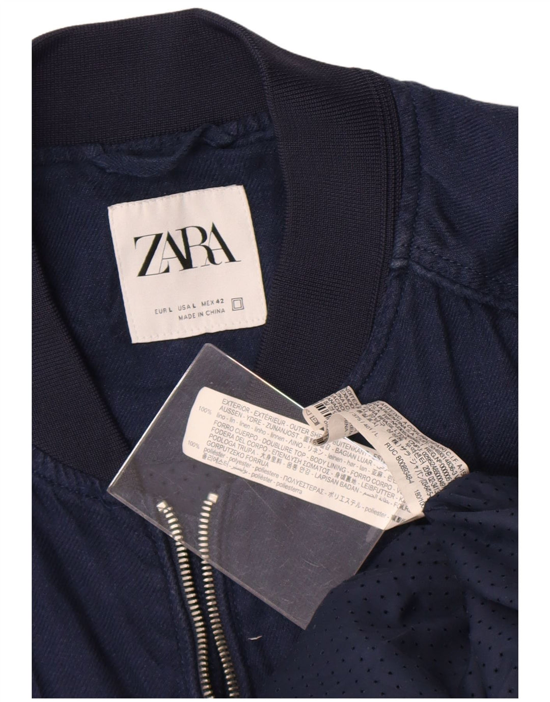 Zara muška bomber jakna UK 40 Large tamnoplavo platno