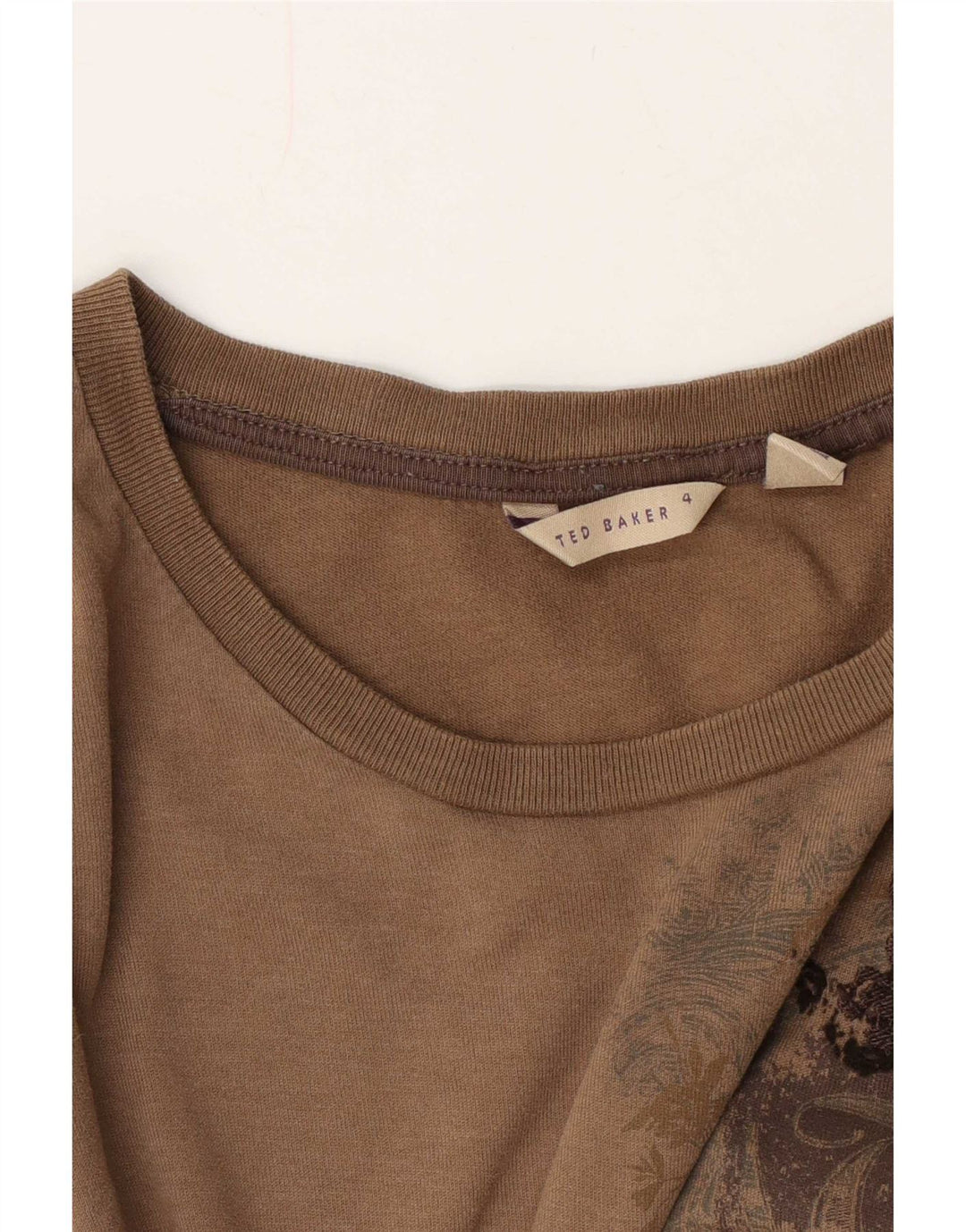 Ted Baker Muška majica kratkih rukava s grafičkim motivima, velika veličina 4, smeđa