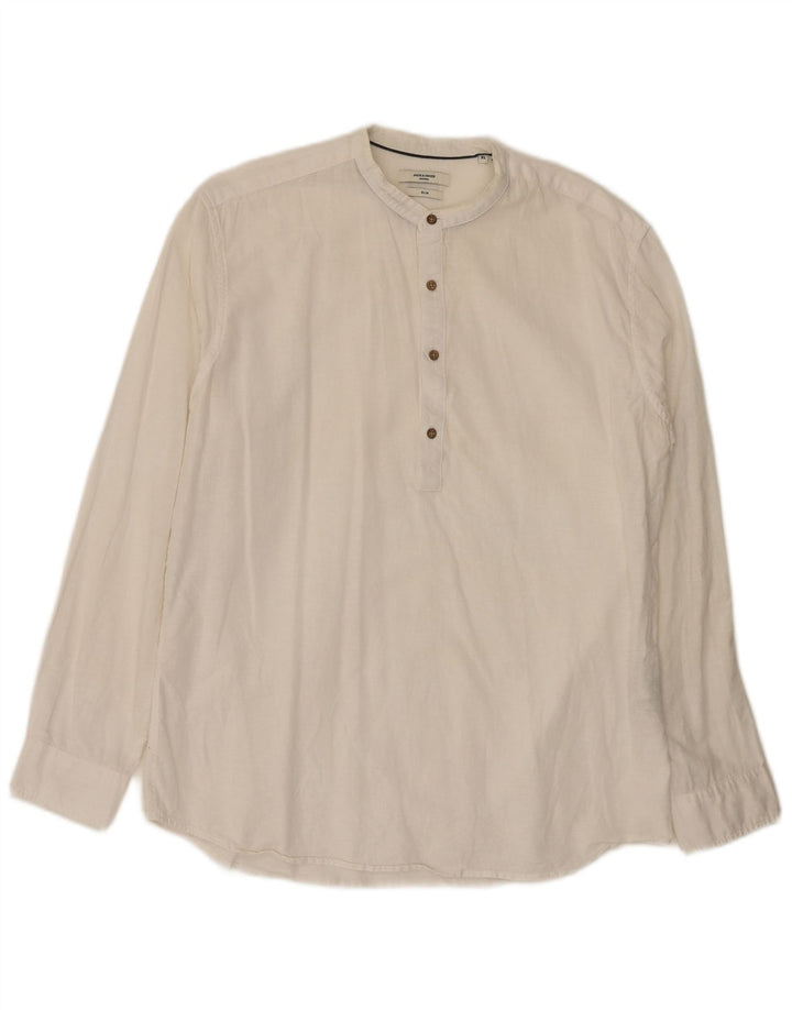 Jack & Jones muška majica uskog kroja XL bijeli pamuk