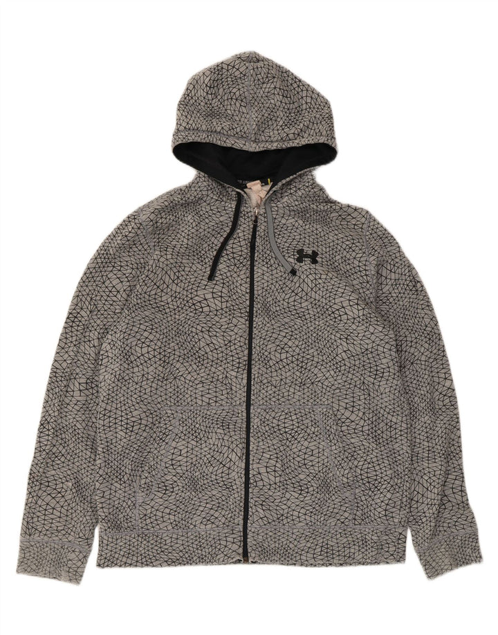 Under Armour muški pulover s kapuljačom s patentnim zatvaračem veliki sivi geometrijski