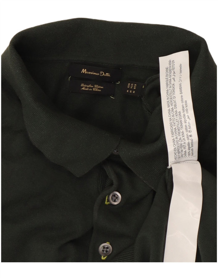 Massimo Dutti muška polo majica Srednje zeleni pamuk