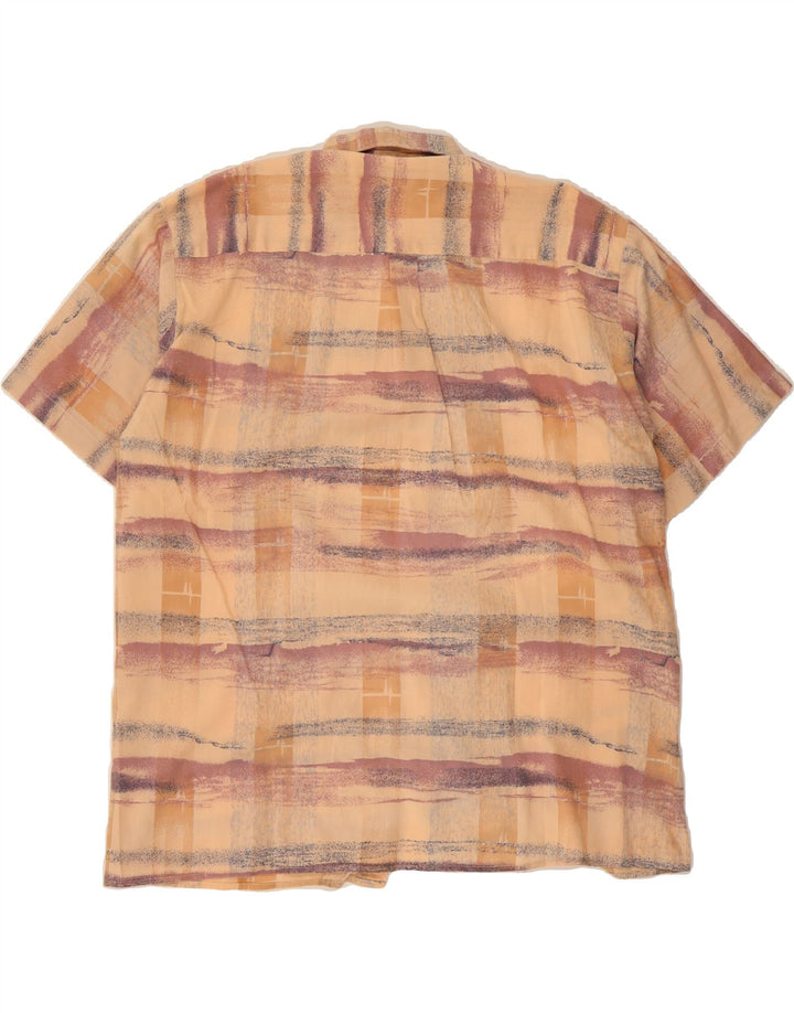 MARIO'S Mens Short Sleeve Shirt Large Orange Check Vintage Mario's and Second-Hand Mario's from Messina Hembry 