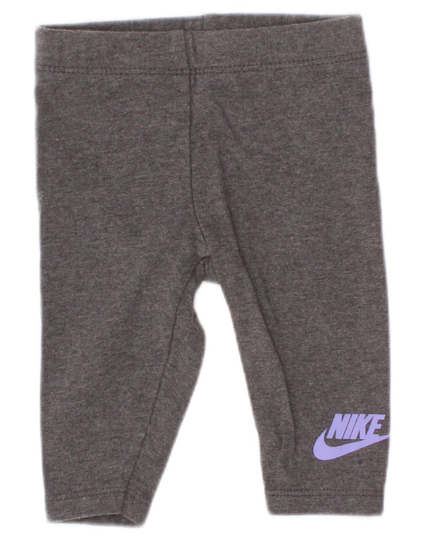 Nike tajice za djevojčice Graphic 0-3 mjeseca sive pamučne