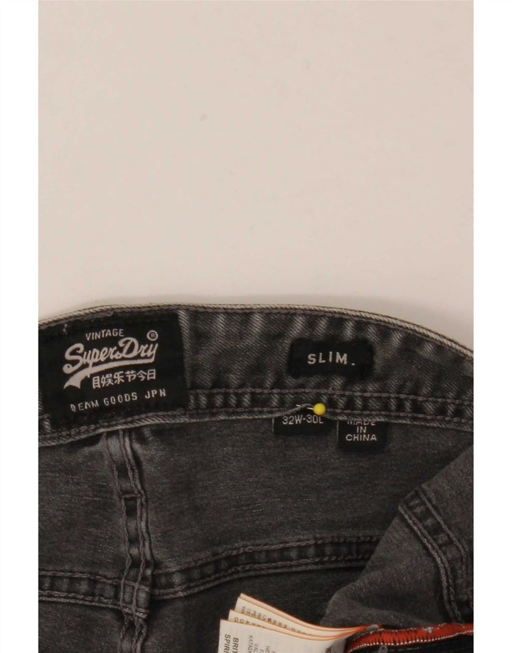 Superdry muške kapralske uske traper kratke hlače W32 srednje sivi pamuk