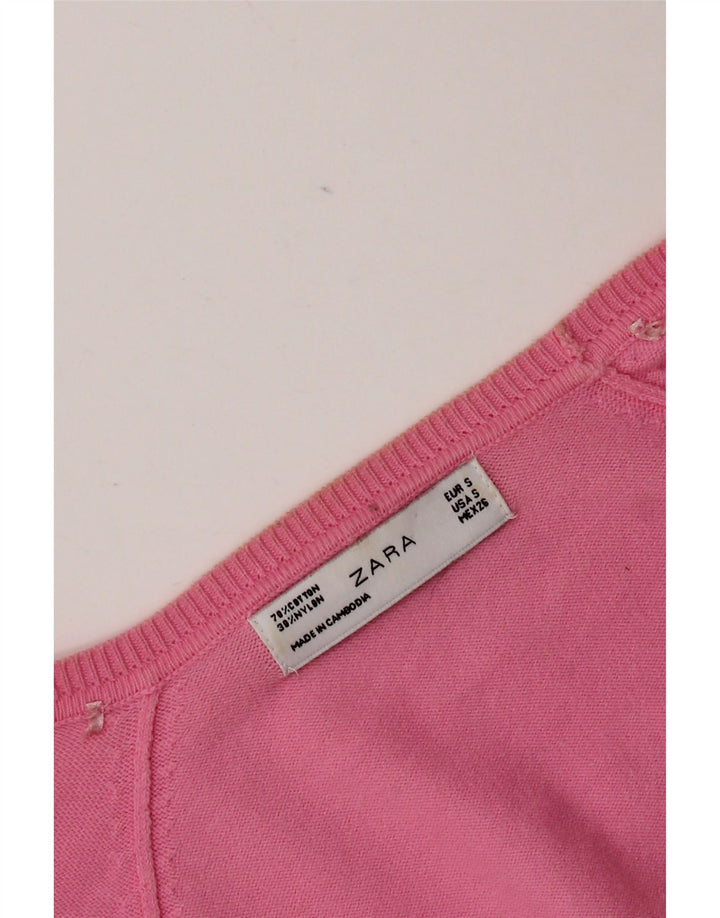 Zara ženski kardigan pulover UK 10 Small Pink