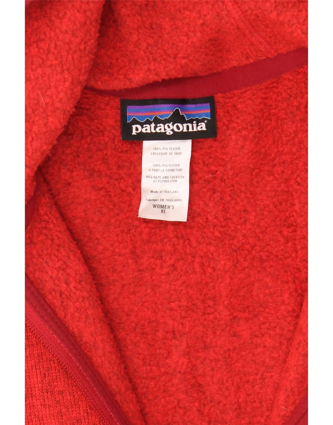 PATAGONIA ženski pulover s kapuljačom na patentni zatvarač UK 18 XL crveni poliester