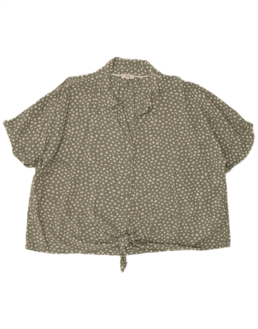 FAT FACE Ženska košulja s prednjom kravatom UK 20 2XL Zelena točkasta