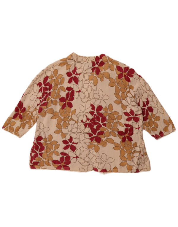 Eddie Bauer ženski džemper s 3/4 rukavima UK 20 2XL bež cvjetni