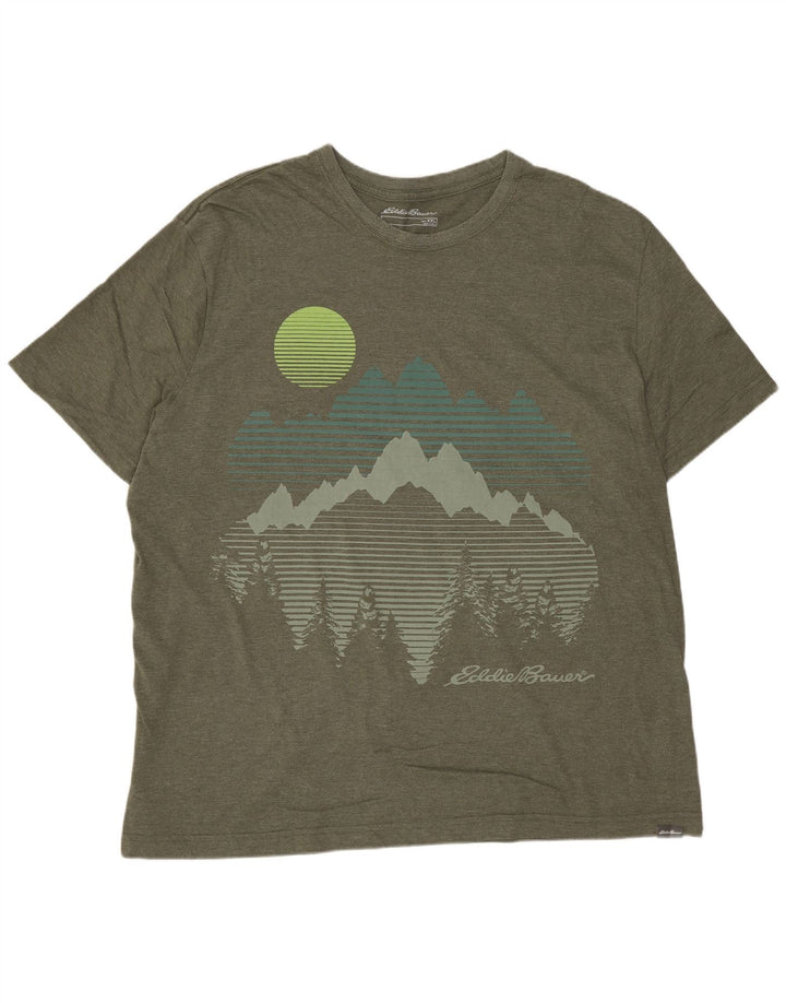 Muška majica kratkih rukava Eddie Bauer 2XL kaki pamuk