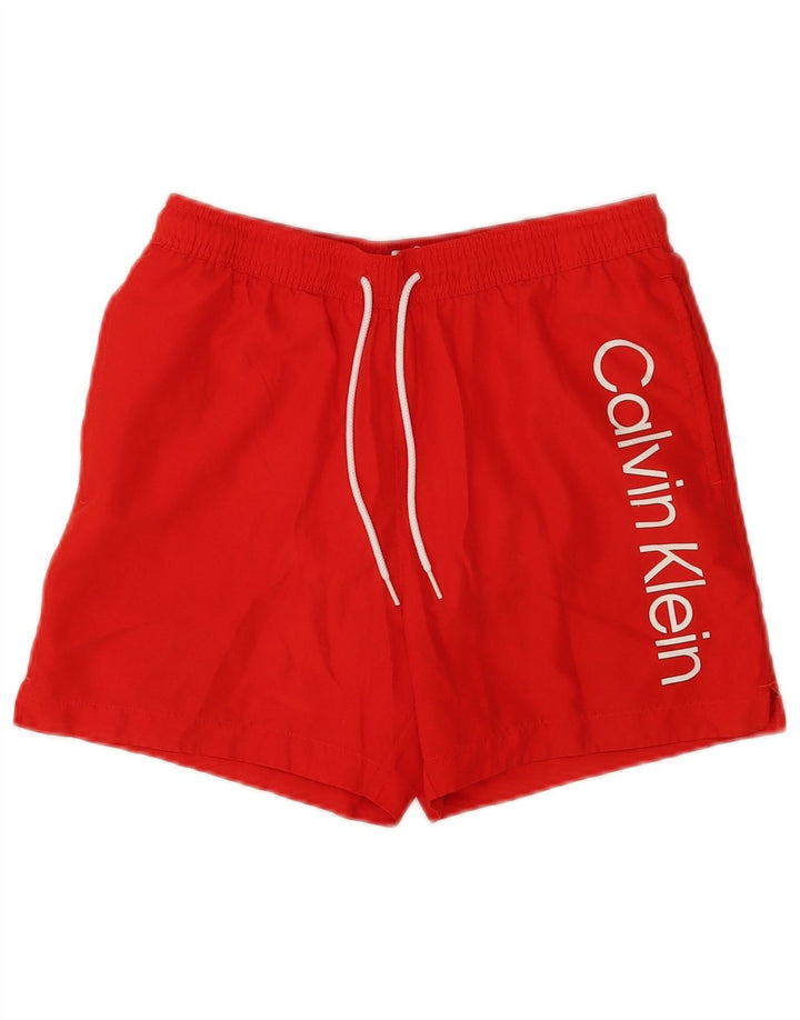 Male crvene poliesterske muške kratke hlače za plivanje Calvin Klein s grafičkim motivima