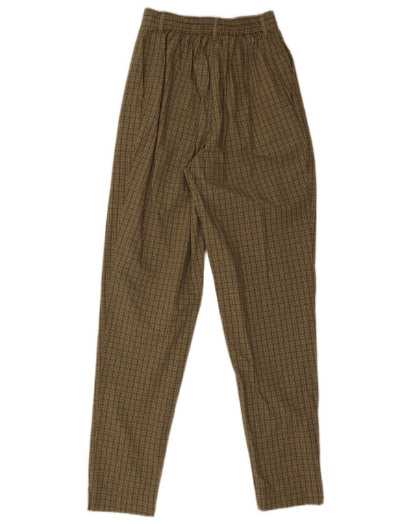 Marks & Spencer ženske chino hlače UK 10 male W24 L31 smeđe karirane