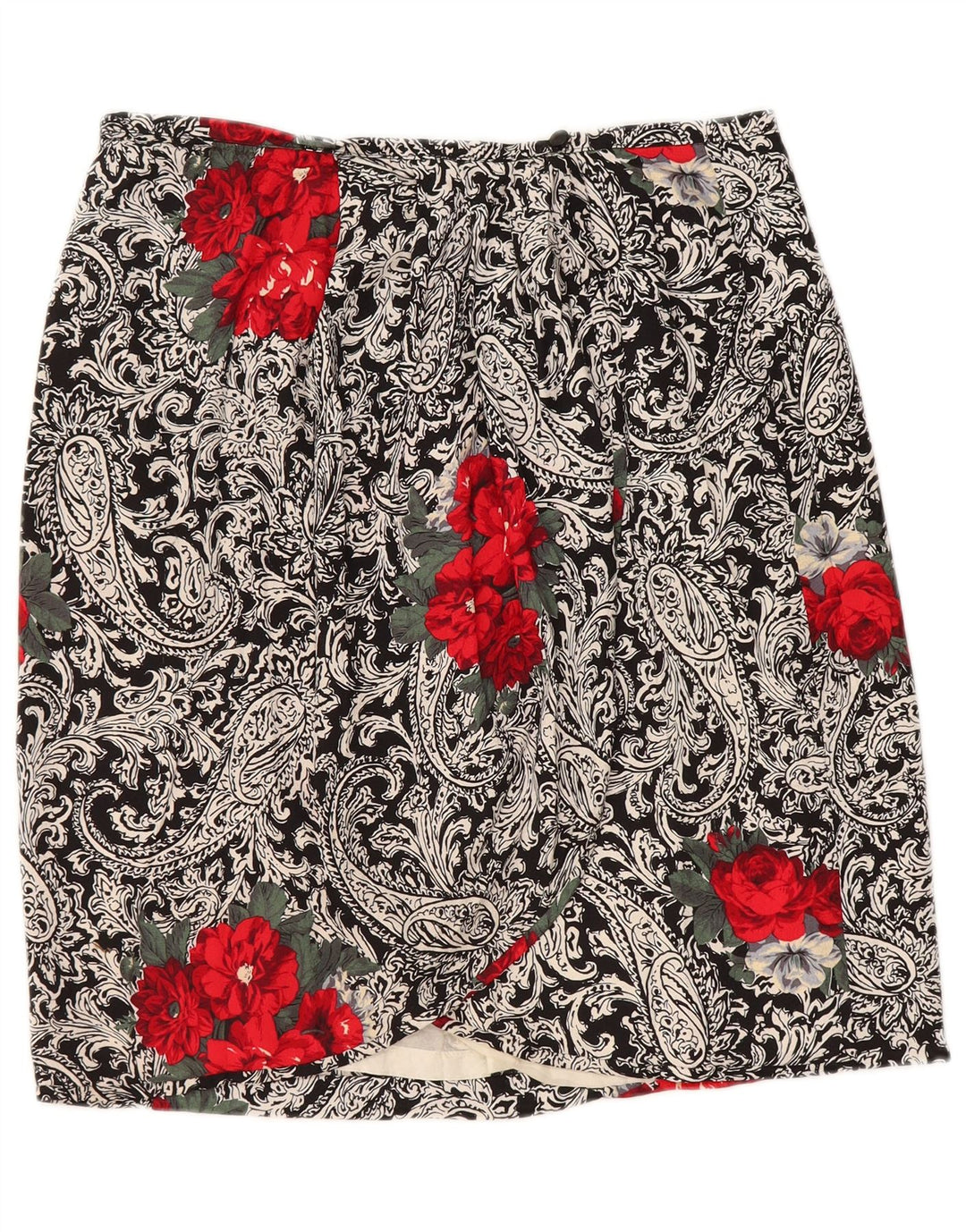 VINTAGE ženska suknja na omot W30 srednje crna paisley boja