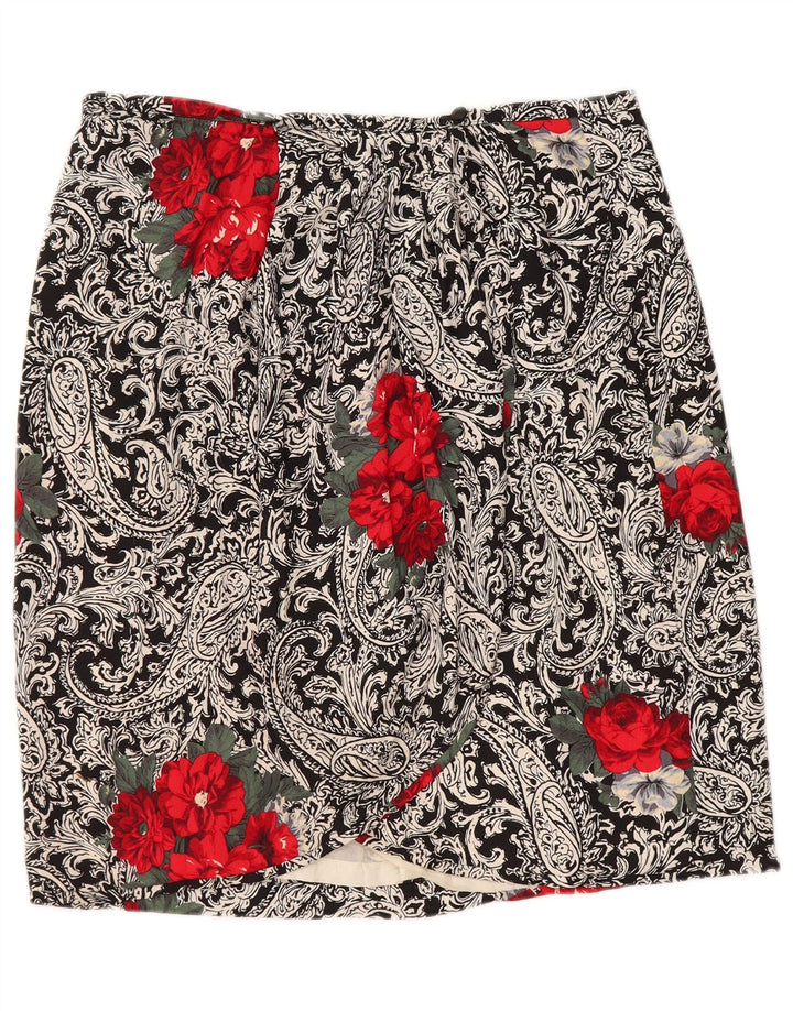 VINTAGE ženska suknja na omot W30 srednje crna paisley boja