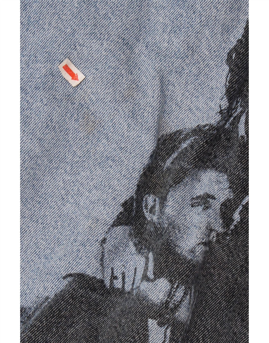 VINTAGE muška grafička traper jakna UK 36/38 Mali plavi pamuk