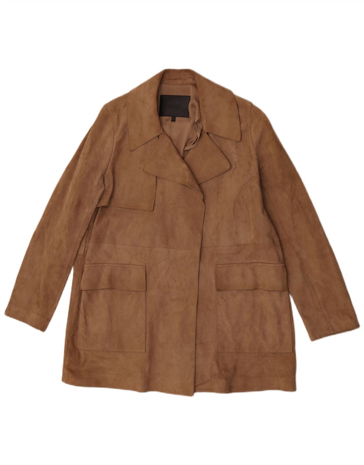 Massimo Dutti ženski otvoreni kaput od antilopa UK 10 Small Beige od ovčje kože