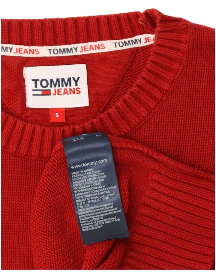Tommy Hilfiger muški džemper s okruglim izrezom mali crveni pamuk