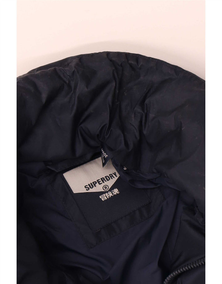 Superdry muška podstavljena jakna UK 36 mala tamnoplava poliesterska boja