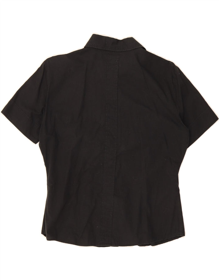 BENETTON Womens Short Sleeve Shirt UK 16 Large Black Vintage Benetton and Second-Hand Benetton from Messina Hembry 