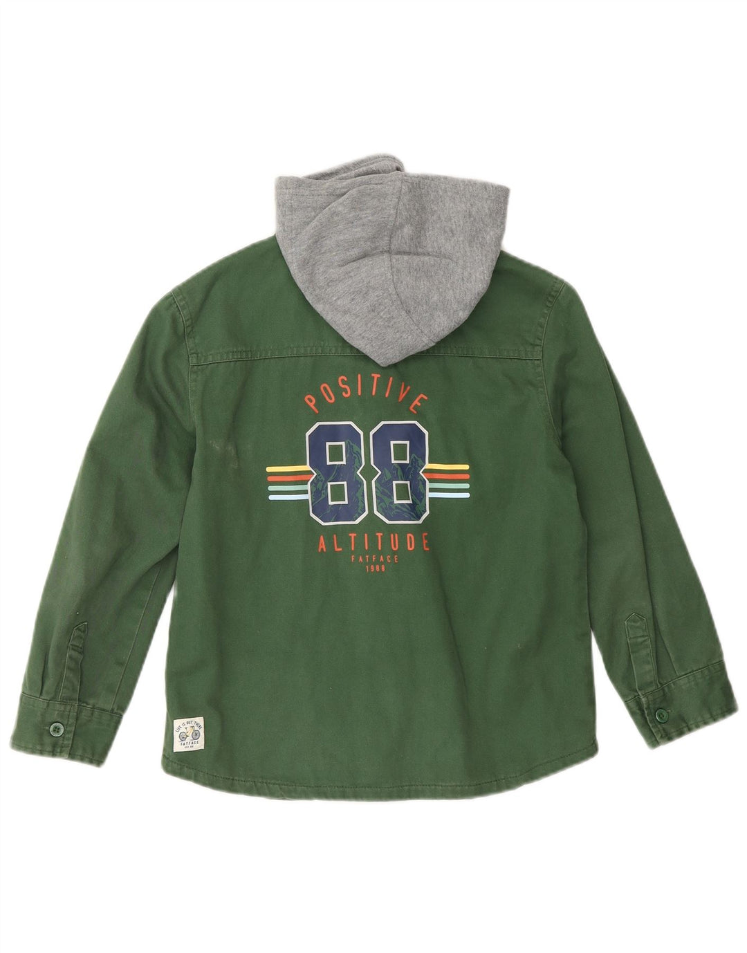 FAT FACE Denim traper košulja s kapuljačom drvosječa 7-8 godina zelena boja