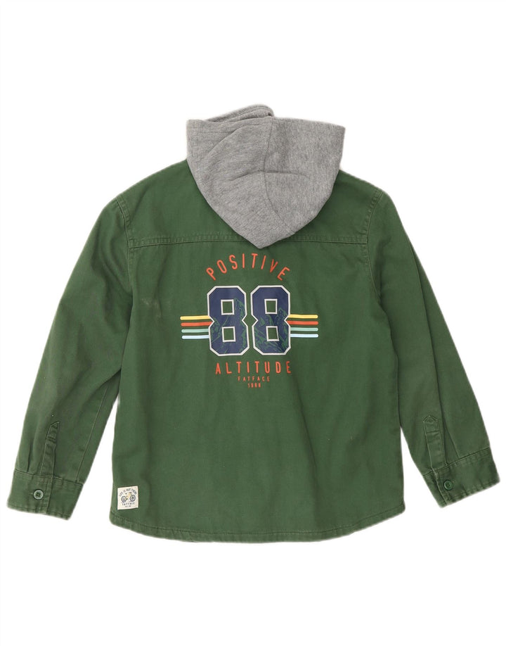 FAT FACE Denim traper košulja s kapuljačom drvosječa 7-8 godina zelena boja