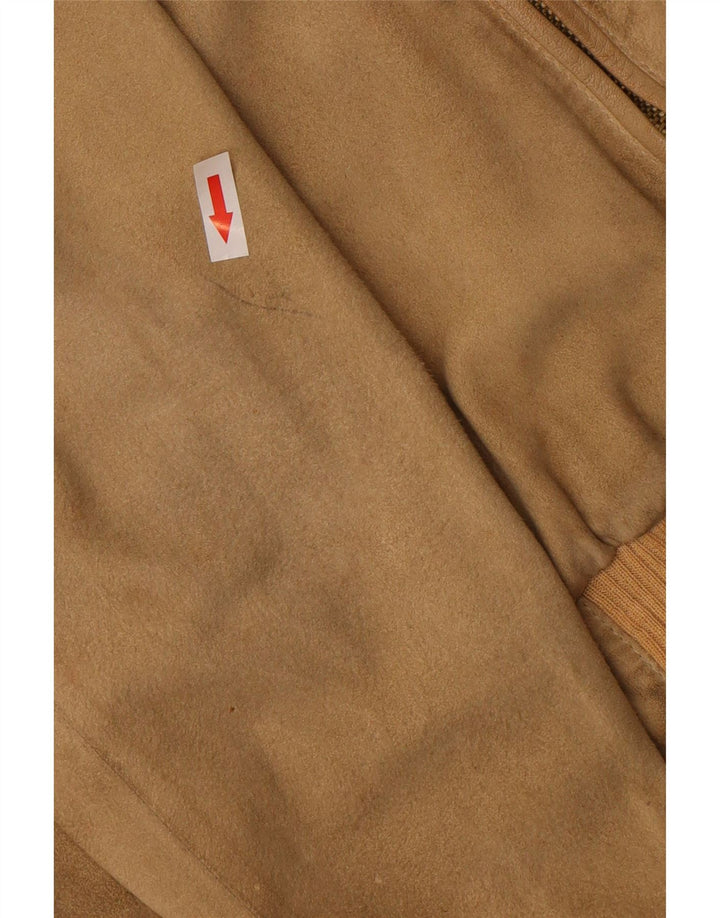 Vintage muška bomber jakna od brušene kože IT 52 XL smeđi pamuk