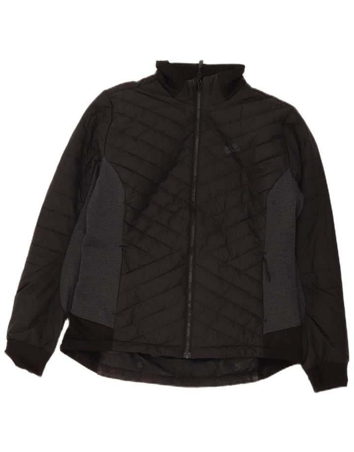 Jack Wolfskin ženska podstavljena jakna UK 16 veliki crni poliester u boji