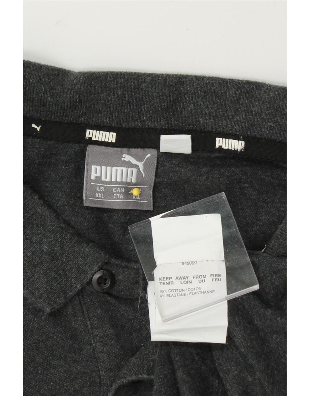 PUMA Mens Polo Shirt 2XL Grey Cotton Vintage Puma and Second-Hand Puma from Messina Hembry 