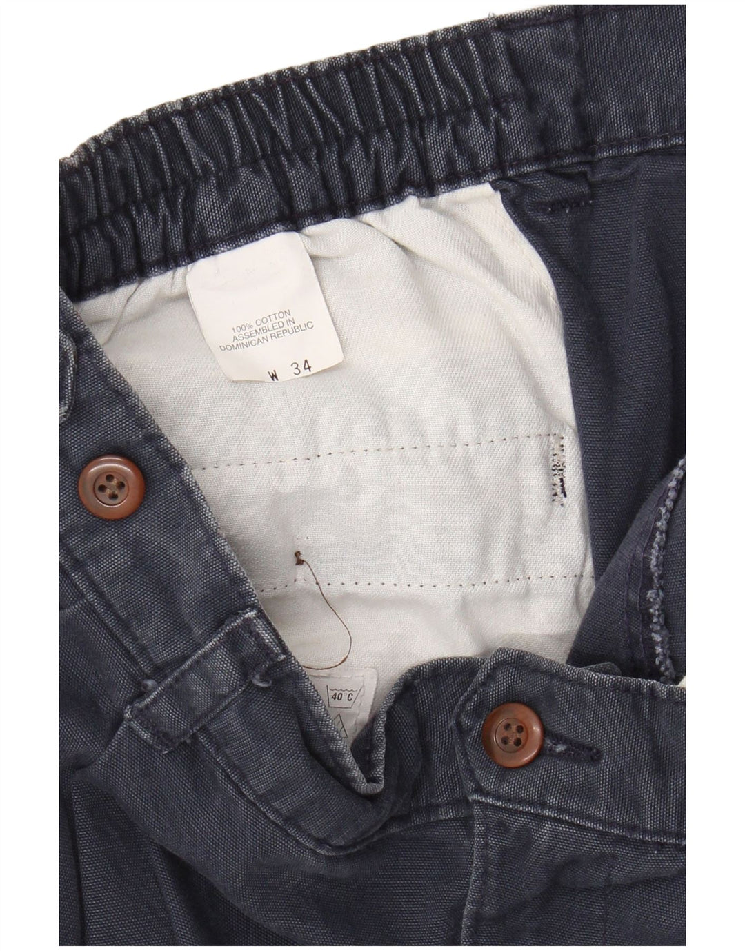 DOCKERS Muške kratke chino hlače s štipaljkama W34, veliki tamnoplavi pamuk