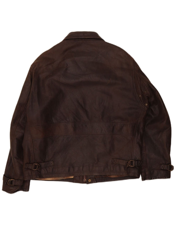 Vintage muška kožna jakna UK 42 XL smeđa